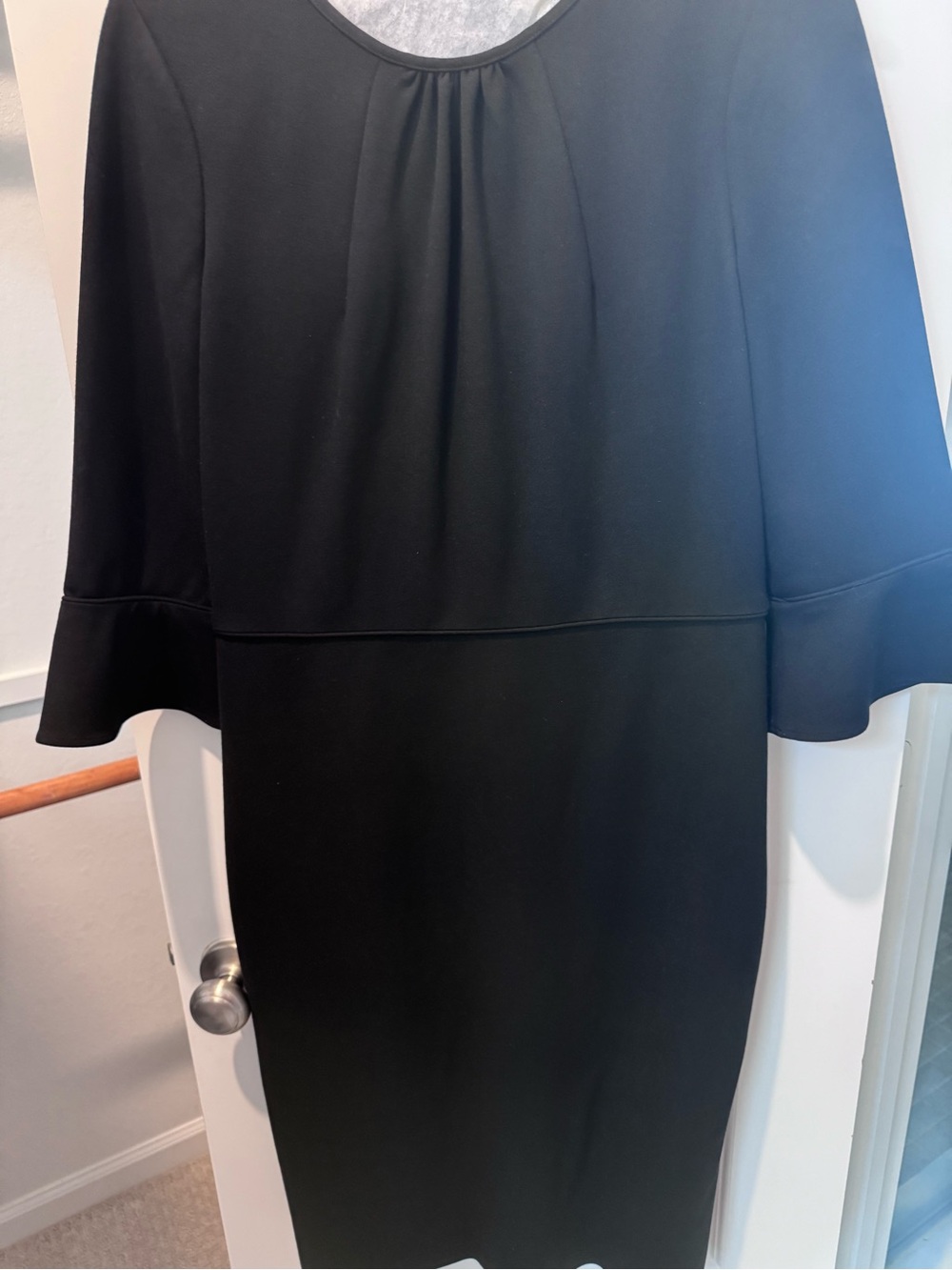 J. Crew Black Long-Sleeve Shift Dress with Flared Cuffs